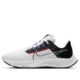 Кроссовки air zoom pegasus 38 Nike, белый cw7358-101 | white/mtlc silver/black/flash crimson/anthracite/wild berry