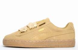Замшевые женские коричневые кроссовки с леопардовым сердечком Puma, бежевый 2870806 | beige