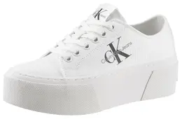 Кроссовки на платформе Calvin Klein Jeans "JENNA 19T *I", с надписью логотипа, повседневная обувь, полуботинки, туфли на шнуровке, белый 3439146487 | weiß