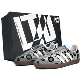 Кроссовки Adidas SAMBA OG Skateboarding Shoes Unisex Low-top Black/White/Gray, черный/белый/серый b75806(team113-雪豹s-box) | black/white/gray