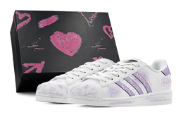 Кроссовки Adidas Superstar Series Skateboarding Shoes Unisex Low-top White, фиолетовый eg4958(team88-樱桃之恋s-box) | purple