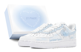 Nike Кроссовки для скейтбординга Air Force 1 женские, низкие, белые, синие dh2920-111(team88-蓝色心语s-box) | white blue