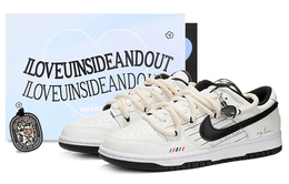 Кроссовки Nike Dunk Skateboard Shoes Women's Low-Top White Black dd1503-101(team62-告白信女款)