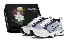 Массивные кроссовки Nike Air Monarch 4 унисекс, Dark Blue 415445-102(teams-蓝白勾边涂鸦s-box) | dark blue