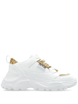 Versace Jeans Couture кроссовки с блестками и логотипом, белый 77va3sc2zp308 | белый