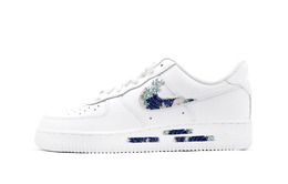 Nike Кроссовки Air Force 1 Ukiyo-E Surfing In Artistic Oil Painting, низкие, мужские, для скейтбординга, белые, синие cw2288-111(team140-冲浪里) | white blue