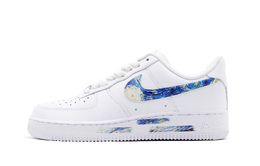 Женские кроссовки для скейтбординга Nike Air Force 1, White/Blue dd8959-100(team140-梵高星空油画) | white/blue