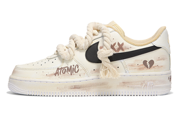 Nike Кроссовки для скейтбординга Air Force 1 Low, бежевые, мужские cw2288-111(team82-男款麻绳涂鸦氧化黄) | ecru