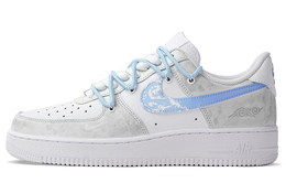 Nike Кроссовки Air Force 1 Low-Top для скейтбординга, мужские, белые, синие cw2288-111(team拾柒-男款低帮飞龙承云板鞋) | white blue