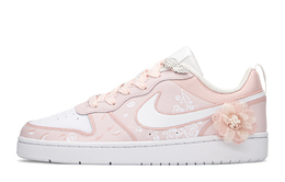Кроссовки Nike Court Borough Series Skateboard Shoes Women's Low-Top White Pink bq5448-100(teama-玫瑰之恋s-box)