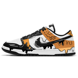 Кроссовки Nike Dunk Skateboarding Shoes Women's Low-top White/black, белый/черный cw1590-100(team355-黄色流心) | white/black/pure platinum/university gold