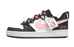 Женские кроссовки для скейтбординга Nike Court Borough Low, Core Black / Cloud White / Team Shock Pink 2 bq5448-115(team11-幸运粉女款黑白粉) | core black / cloud white / team shock pink 2
