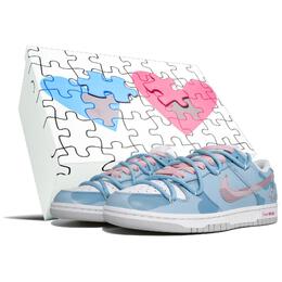 Кроссовки Nike Dunk Skateboarding Shoes Women's Low-top White/pink, синий dd1503-103(team113-海滨乐园s-box) | blue with white lettering