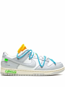 Кроссовки Nike х Off-White Dunk Low, белый/серый/голубой/желтый dm1602 | серый