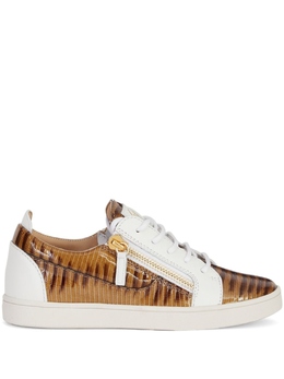 Giuseppe Zanotti кроссовки Gail с тиснением под кожу змеи, коричневый rw90078k11 | коричневый