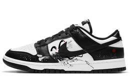 Кроссовки Nike Dunk Skateboard Shoes Women's Low-Top White Black cw1590-100(team10-水墨天鹅) | black