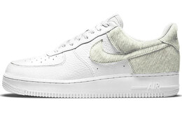 Кроссовки Nike Air Force 1 на низком каблуке из белого волоса с пони dm9088-001
