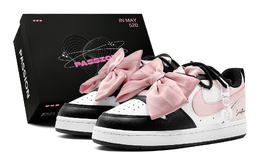 Кроссовки Nike Court Borough Skateboard Shoes Women's Low-Top Black bq5448-115(teams2-爱心黑粉s-box) | pink