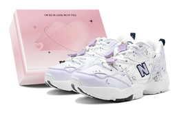 New Balance Кроссовки женские NB 608 V1 с низким верхом, фиолетово-белые wx608wt（b宽）(teams-气球小熊s-box) | purple white