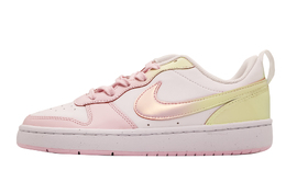 Кроссовки Nike Court Borough Skateboarding Shoes Women's Low-top Pink/Yellow, розовый dv5456-105(team48-绯红少女) | pink/yellow