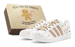 Кроссовки Adidas Superstar Skateboarding Shoes Unisex Low-top White, хаки eg4958(teams-棕色小熊s-box) | khaki