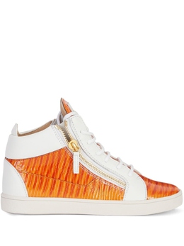 Кроссовки Kriss с тиснением под кожу змеи Giuseppe Zanotti, белый rw90079k09 | белый