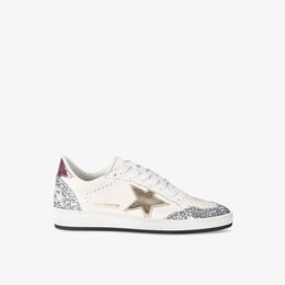 Эксклюзивные кожаные низкие кроссовки Ballstar, украшенные пайетками Golden Goose, белый r04321872 | white/comb
