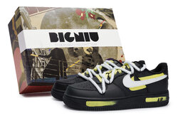 Кроссовки Nike Air Force 1 Skateboarding Shoes Unisex Low-top White/Yellow, белый/черный cw2288-001(team80-男女明月斜黄s-box) | white/black/pure platinum/university gold