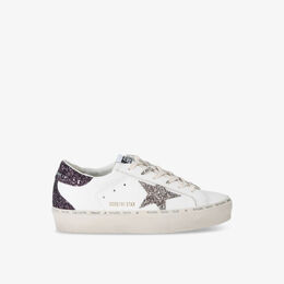 Женские низкие кроссовки hi star 11934 из кожи с блестками Golden Goose, белый r04328275 | white/comb