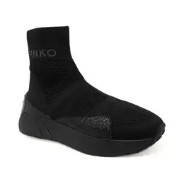 Кроссовки Stockton трикотажные с добавлением кожи Pinko, черный pi235w0000130990035 | nero