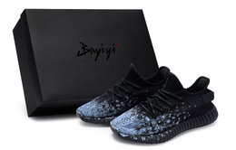 Adidas Кроссовки Yeezy Boost 350 V2, повседневные, унисекс, низкие, синие hq4540(team80-男女同款暗黑蓝绽s-box) | black blue