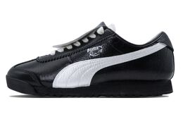 Кроссовки Puma Roma Lifestyle Shoes Unisex Low-top Black/white/silver, черный 370051-07(team147-月光手信) | black