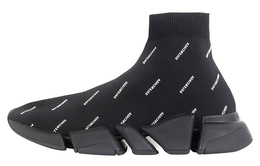 Кроссовки женские Balenciaga Speed Trainer 2.0 All Over Logo, черный 617196w2dbo1090