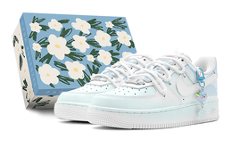 Кроссовки Nike Air Force 1 Skateboarding Shoes Women's Low-top White, голубой dh2920-111(teams-晴空白云女s-box) | sky blue