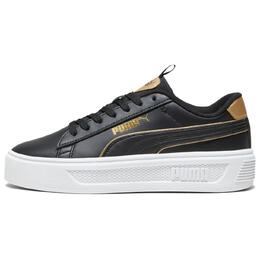Кроссовки Puma Smash Platform Skateboarding Shoes Women's Low-top Black/Gold, черный/золотой 392504-01 | black/gold