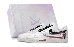 Кроссовки Nike Air Force 1 Skateboard Shoes Women's Low-Top Pink White, белый dd8959-100(team拾柒-女款低帮涂鸦国度板鞋) | chalk white