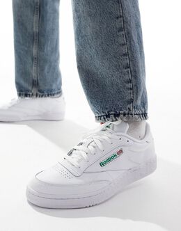 Белые кроссовки Reebok Club C 85 с зеленым логотипом 134224363 | white