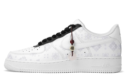 Nike Кроссовки Air Force 1 для скейтбординга с низким верхом, амортизирующие и износостойкие, мужские, черно-белые cw2288-111(team拾柒-男款温变黑丝绸中国风) | black white