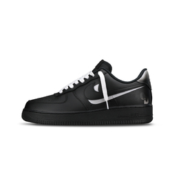 Nike Кроссовки для скейтбординга Air Force 1 Low-Top унисекс, черные, серебристые cw2288-001(team333-男女款黑影武士) | black silver
