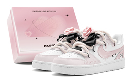 Кроссовки Nike Court Borough Skateboard Shoes Women's Low-Top White bq5448-100(teams2-可爱猫咪s-box) | pink