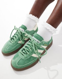 Бело-зеленые кроссовки на резиновой подошве Adidas Handball Spezial 133442114 | green