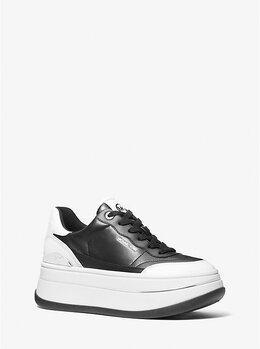 Двухцветные кожаные кроссовки Hayes на платформе Michael Kors, черный 43t4hyfs2l | black/white