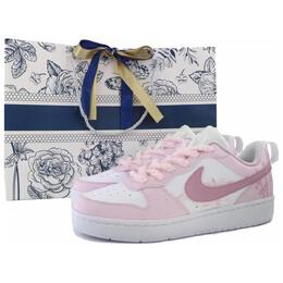 Кроссовки Nike Court Borough Skateboarding Shoes Women's Low-top Pink/white, цвет Tobacco Powder dv5456-106（team297-烟粉竹林-礼袋） | tobacco powder