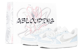 Кроссовки Nike Court Borough Skateboarding Shoes Women's Low-top Silver, голубой dv5456-106(team14-bq蝴蝶印记s-box) | light blue