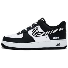 Кастомизированные кроссовки Nike Air Force 1 Skateboard Shoes Unisex, черный/белый dv0788-001(team113-斑马s-box) | white