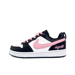 Кроссовки Nike Court Borough Skateboard Shoes Women's Low-Top Black Pink bq5448-115(team275-女款 桃枝片雪) | core black / cloud white / team shock pink 2