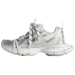 Кроссовки женские толстые низкие серебристые Balenciaga 734731wtrmh9080