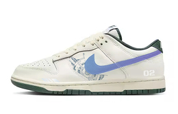 Кроссовки Nike Dunk Skateboarding Shoes Unisex Low-top White/green, белый fq8080-133(team10-科技蓝图) | white