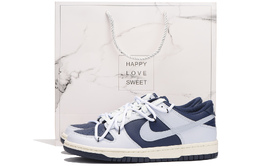 Кроссовки Nike Dunk Skateboard Shoes Women's Low-Top White, голубой fb9109-002(team拾伍-女款灰蓝sbox) | light blue