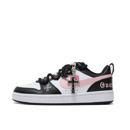 Кроссовки Nike Court Borough Skateboarding Shoes Women's Low-top, цвет Pink gift box bq5448-115（team151-桃心哥特） | pink gift box